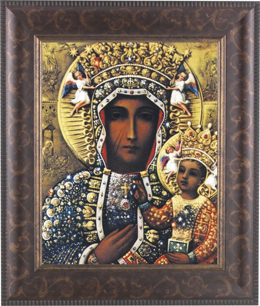 Our Lady of Czestochowa 8x10 Framed Print Under Glass - #124 Frame