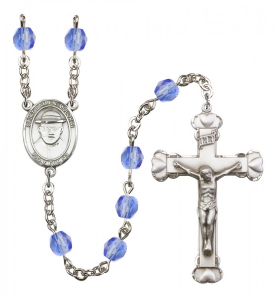 Women's St. Damien of Molokai Birthstone Rosary - Sapphire