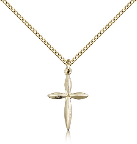 Women's Elegant Cross Necklace - 14KT Gold Filled