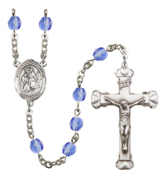 Women's St. John the Baptist Birthstone Rosary - Sapphire