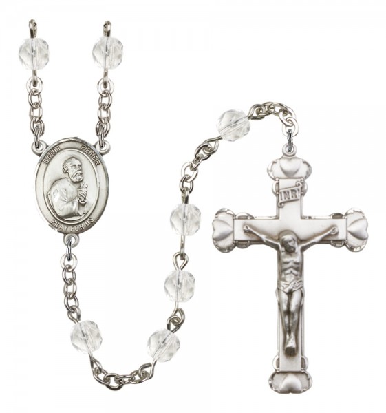 Women's St. Peter the Apostle Birthstone Rosary - Crystal