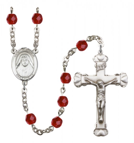 Women's St. Alphonsa of India Birthstone Rosary - Ruby Red