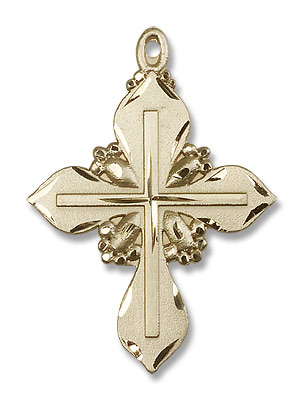 Teardrop Cross in Cross Women's Pendant - 14K Solid Gold
