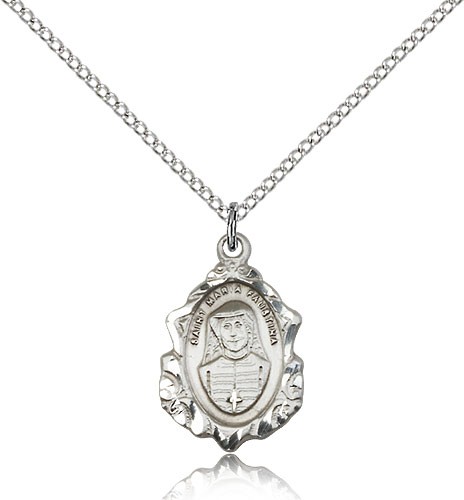 St. Maria Faustina Pendant - Sterling Silver
