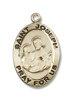 Women's Small Oval St. Joseph Medal - 14K Solid Gold