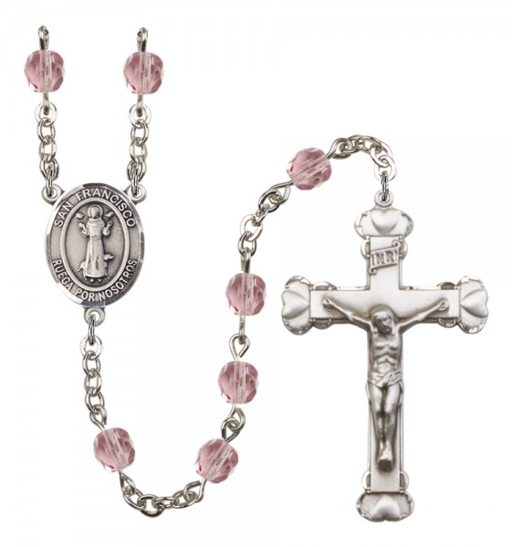 Women's San Francis Birthstone Rosary - Light Amethyst