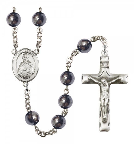 Men's St. Gerald Silver Plated Rosary - Silver
