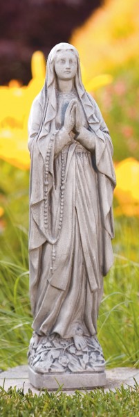 Our Lady of Lourdes Statue 17.5 Inches - Old Stone Finish