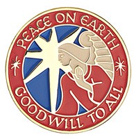 Peace and Goodwill Lapel Pin - Red