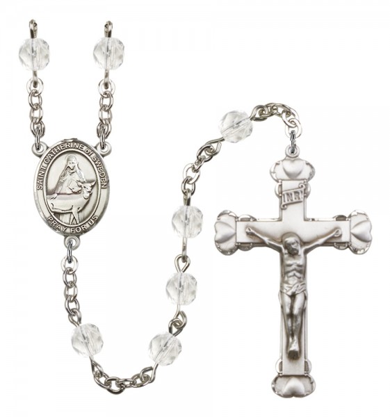 Women's St. Catherine of Sweden Birthstone Rosary - Crystal