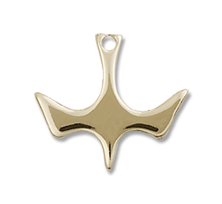 Small Holy Spirit Medal - 14K Solid Gold