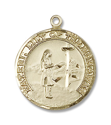 Women's Saint Kateri Medal - 14K Solid Gold