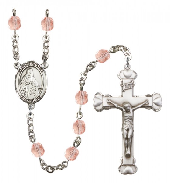 Women's St. Veronica Birthstone Rosary - Pink