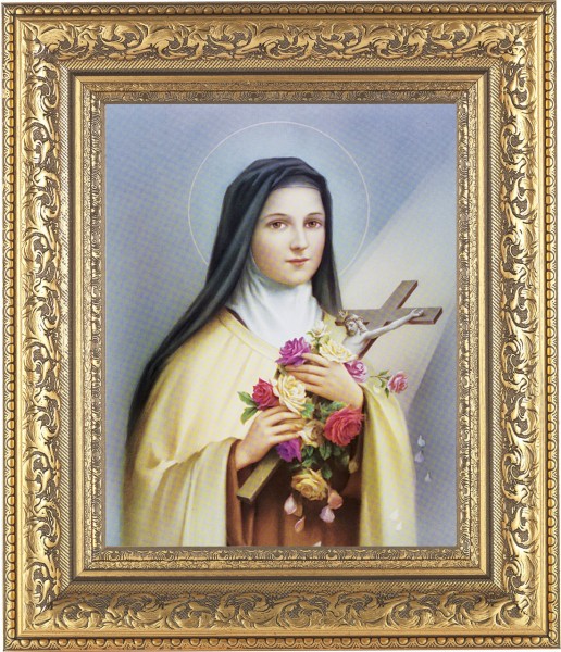 St. Therese 8x10 Framed Print Under Glass - #115 Frame