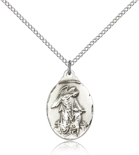 Women's Guardian Angel Pendant - Sterling Silver