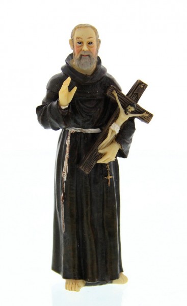 Padre Pio Statue 3.75&quot; - Multi-Color Browns