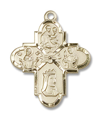 Franciscan 4-Way Medal - 14K Solid Gold