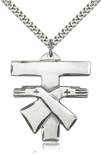 Men's Franciscan Cross Pendant - Sterling Silver