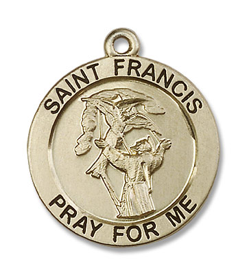 Men's St. Francis Medal - 14K Solid Gold
