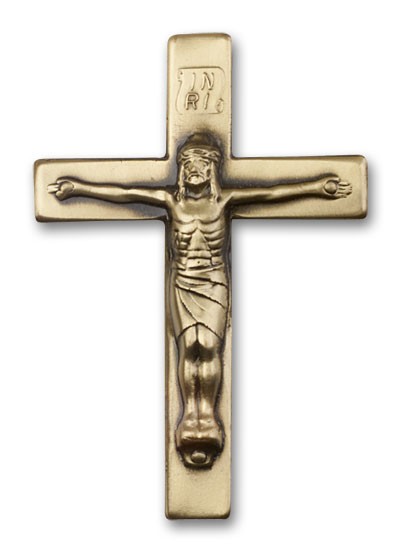 Crucifix Visor Clip - Antique Gold