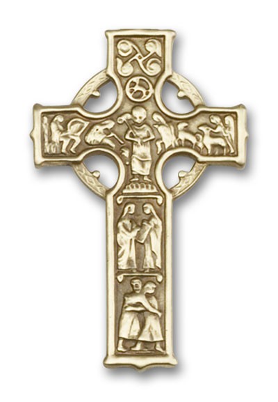 Celtic Cross Visor Clip - Antique Gold