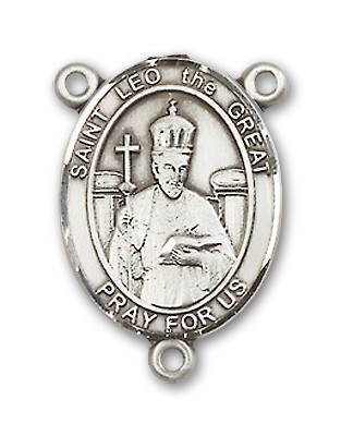 St. Leo the Great Rosary Centerpiece Sterling Silver or Pewter - Sterling Silver