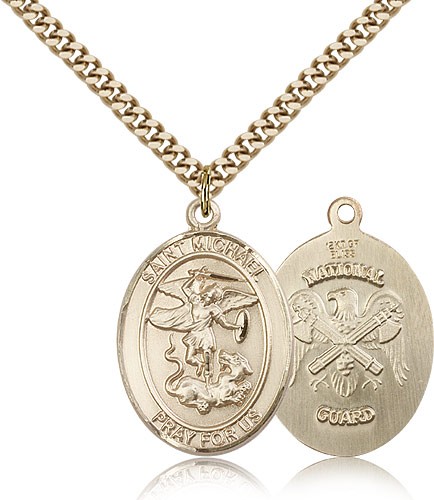 St. Michael Nat'l Guard Medal - 14KT Gold Filled