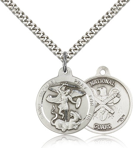 St. Michael National Guard Pendant - Sterling Silver