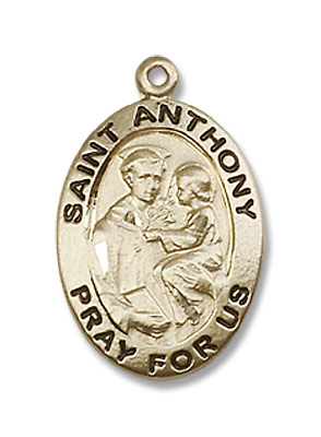St. Anthony of Padua Medal, Small - 14K Solid Gold