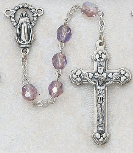 June Birthstone Rosary (Alexandrite) - Silver Oxidized - Light Amethyst