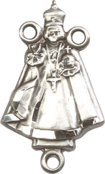 Infant Figure Sterling Silver Rosary Centerpiece - Sterling Silver