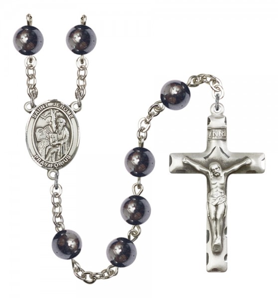 Men's St. Jerome Silver Plated Rosary - Silver