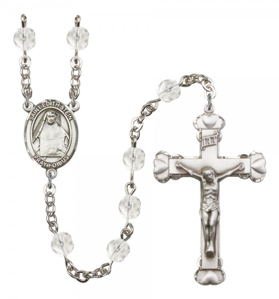 Women's St. Edith Stein Birthstone Rosary - Crystal