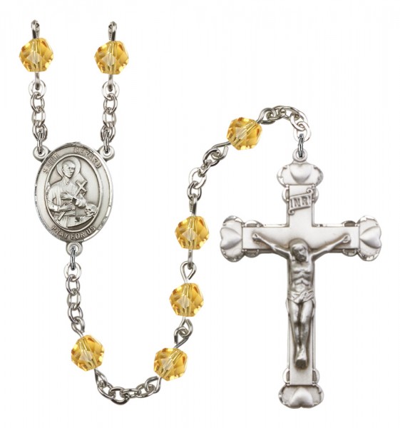 Women's St. Gerard Majella Birthstone Rosary - Topaz