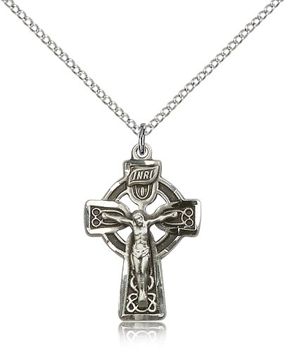 Women's Celtic Crucifix Pendant - Sterling Silver