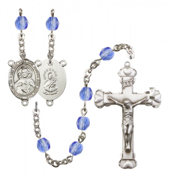 Women's Scapular Birthstone Rosary - Sapphire