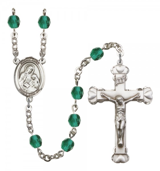 Women's St. Ann Birthstone Rosary - Zircon