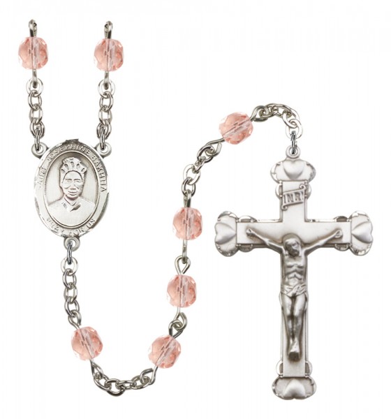 Women's St. Josephine Bakhita Birthstone Rosary - Pink