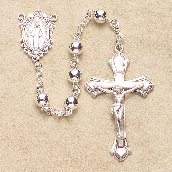 Sterling Silver with Swarovski Beads Rosary - Sterling Silver