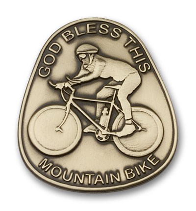 God Bless This Mountain Bike Visor Clip - Antique Gold