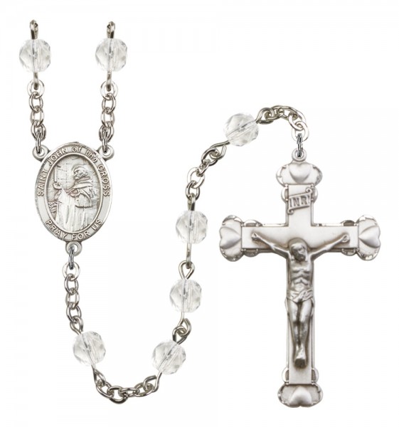 Women's St. John of the Cross Birthstone Rosary - Crystal