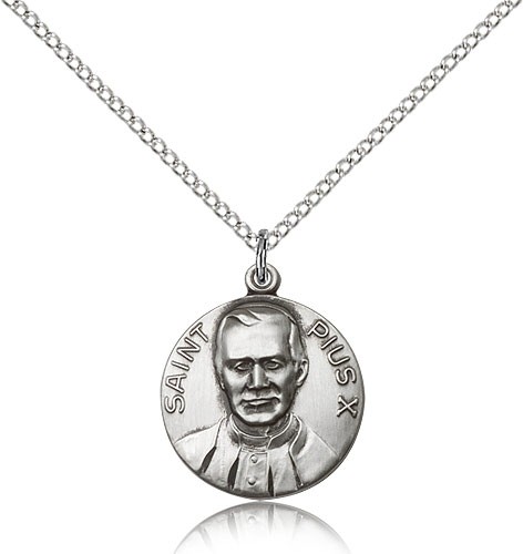 Women's Saint Pius X Medal - Sterling Silver