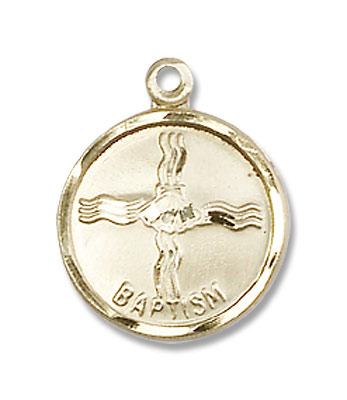 Small Baptism Medal - 14K Solid Gold