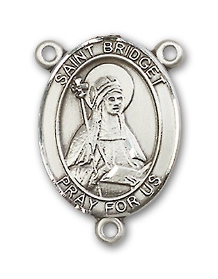 St. Bridget of Sweden Rosary Centerpiece Sterling Silver or Pewter - Sterling Silver