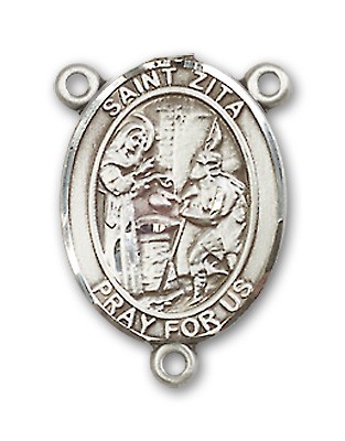 St. Zita Rosary Centerpiece Sterling Silver or Pewter - Sterling Silver