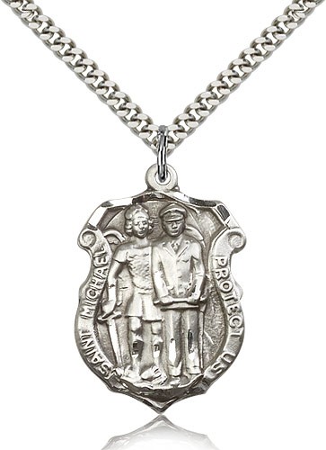Men's St. Michael The Archangel Medal - Sterling Silver