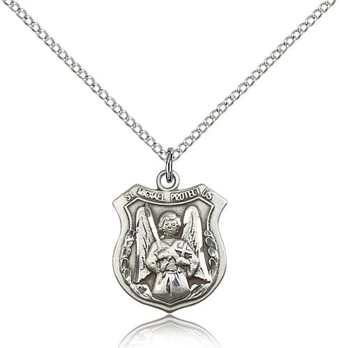 Woman's St. Michael The Archangel Medal - Sterling Silver