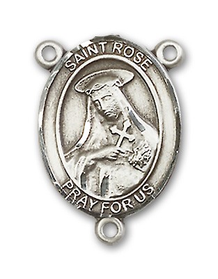St. Rose of Lima Rosary Centerpiece Sterling Silver or Pewter - Sterling Silver