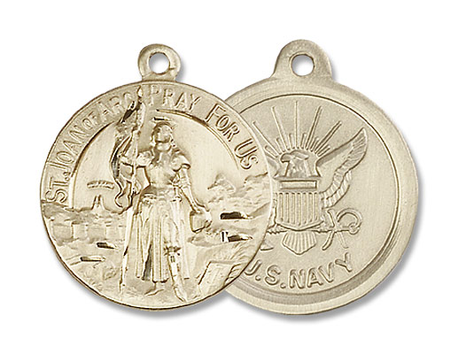 Navy St. Joan of Arc Medal - 14K Solid Gold