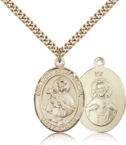 Our Lady Mount Carmel Patron Saint Medal - 14KT Gold Filled